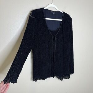 Women's Y2K Top Open Loose Weave Sweater Witchy Whimsigoth BIYAYCDA Tie Set 2x